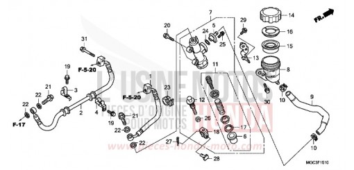 MAITRE-CYLINDRE FREIN AR. (CB1100A) CB1100AD de 2013